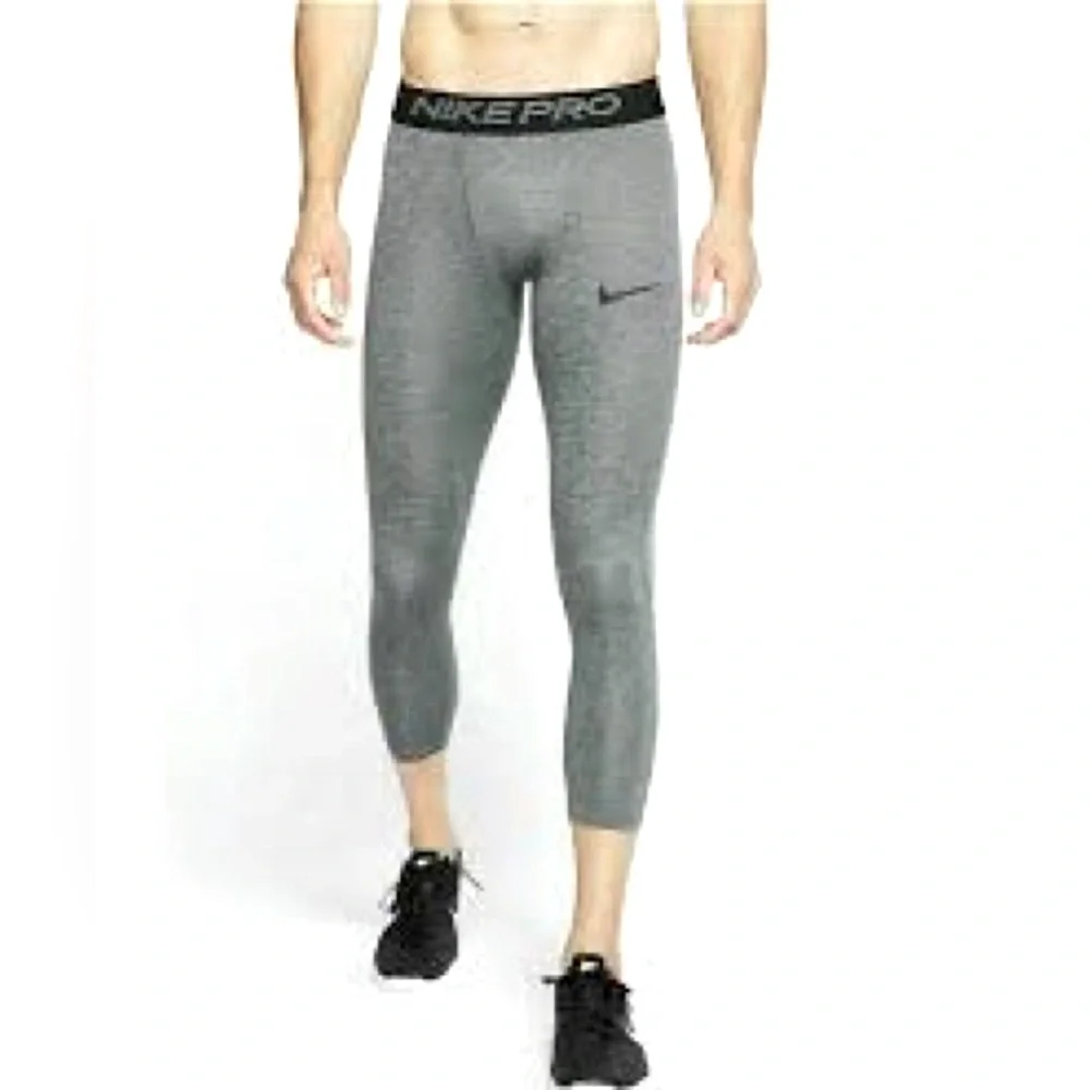 NIKE PRO DRI-FIT COOL 3/4 COMPRESSION TRAINING TIGHTS Gray black Men’s Large GUC